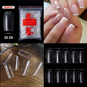 500 autocollants pour faux ongles à pointe blanche française, couverture complète ou partielle, accessoires de nail art pour manucure - Product Image 1