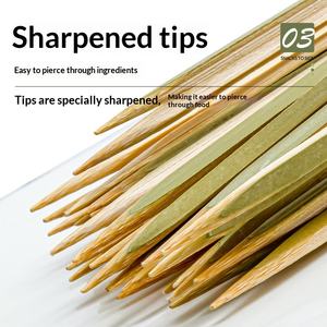Brochetas de Bambú Biodegradables Desechables, 100 Piezas/Paquete, Venta al por Mayor, Estilo Japonés y Coreano, para Barbacoa, Aperitivos, Recubiertas de Azúcar, Personalizadas - Product Image 4