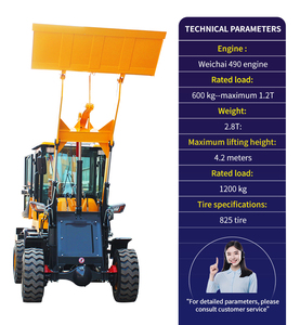 中国製コンパクト2800kg国際ホイールローダー建設機械エンジンコアバックホーローダー - Product Image 4