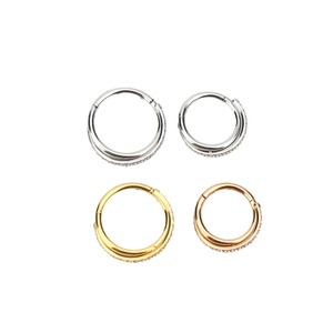 Anillo de Nariz de Acero Inoxidable 316L con Corazón Trenzado y Circonita Cúbica para Perforación de Cartílago y Septum |   Aro Brillante con Cierre de Clic en Oro, Oro Rosa y Plata - Product Image 5