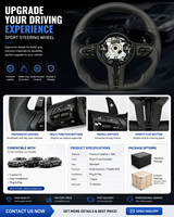Volant sport à expédition rapide pour BMW F80 F82 F10 F12 F13 F15 F16 F20 F22 F30 F31 F32 F33 F36 M3 M5 E90 E92 E93 E70 E71