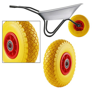 Cheng Jin Vehicles 10x3.00-<b>4</b> PU Foam Roller Solid Polyurethane <b>Wheel</b> For Warehouse <b>Trolley</b> With Ball Bearing 100kg Load Capacity - Product Image 1