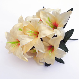Fleurs de lys artificielles en soie, lys en pleine floraison pour la décoration de table à la maison, arrangement de centre de table, décoration de mariage, bricolage - Product Image 5