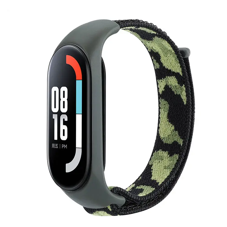 Camouflage Nylon Bracelet For Xiaomi Mi Band 3 4 5 Replacement Wristband nylon loop band for mi band 6 7 Watch Strap