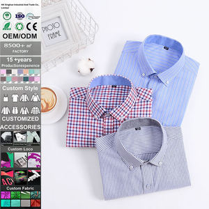 Camisa Oxford Casual de Corte Ajustado para Hombre, 100% Algodón, Estilo Sin Plancha, Resistente a las Arrugas, Estampado de Espiga, Manga Larga, Cuello Mao, ODM - Product Image 3