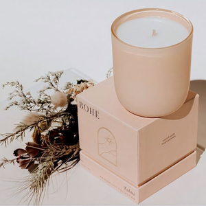 נר בושם בושם בוהו בהתאמה אישית, בצנצנת זכוכית מט יוקרתית, שעוות סויה, זמן בעירה ארוך, ניחוח חזק, נרות ארומה עם קופסת מתנה קשיחה - Product Image 2