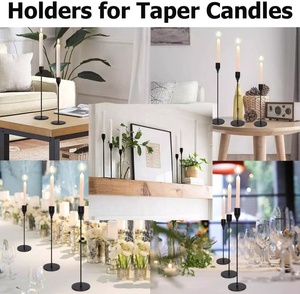 Candelabros de metal negro Boda Bar Fiesta Sala de estar Mesa Candelabro titular - Product Image 5