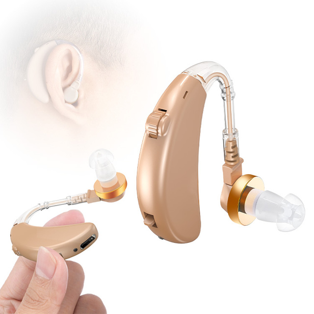 New Product Ideas 2024 Beige Blue Digital 16 Channels Hearing Aids Rechargeable for Seniors Deafness