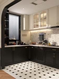High Gloss Solid <b>Wood</b> Kitchen Design <b>Cabinets</b> Set Furniture Custom Modern White Modular Kitchen <b>Cabinet</b> - Product Image 5