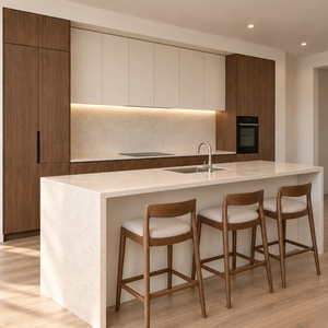 Usine <span class=keywords><strong>de</strong></span> Foshan avec 19 ans d'expérience : Armoires <span class=keywords><strong>de</strong></span> <span class=keywords><strong>cuisine</strong></span> modernes sur mesure, designs laqués, îlot, armoires modulaires compactes, ensemble complet <span class=keywords><strong>de</strong></span> rangement <span class=keywords><strong>de</strong></span> <span class=keywords><strong>cuisine</strong></span> - Product Image 1