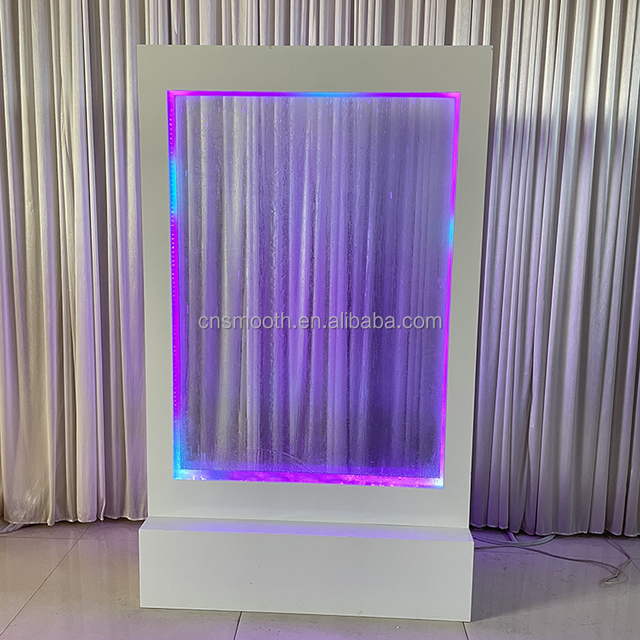 SMOOTH OEM High Quality Customized Led RGB Light Waterfall Backdrop Stand Welcome Sign for Wedding Decorations