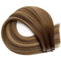 Nouvelles extensions de cheveux humains russes Genius Weft, Balayage PU Hole Weft, 80 cm de large
