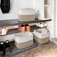 Panier de rangement en corde de coton tressée écologique pour chambre à coucher, paniers à linge, grands paniers à vêtements avec poignées durables – Vente chaude