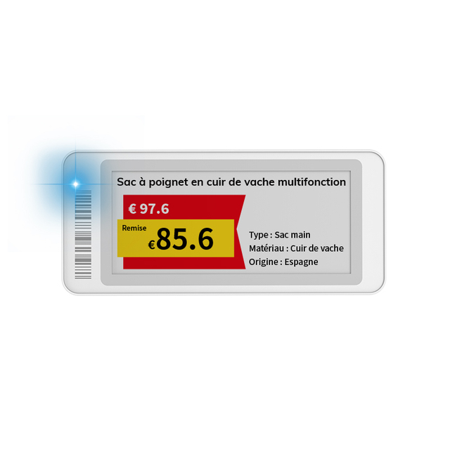 Minew 4-color 2.9inch ESL Electronic Shelf Labels Digital Smart Supermarket Shelf Price Epaper Display Labels