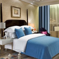 Parure de lit d'hôtel, couvre-lit, coussin, ensemble de literie blanc uni taille Queen et King pour hôtel cinq étoiles