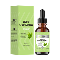 Gouttes de chlorophylle liquide OEM ODM à la menthe poivrée 59ml, végétaliennes, sans alcool, sans gluten, saveur naturelle, supplément en gros