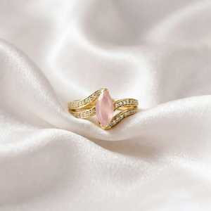 Gold plated Rose Quartz Marquise Cut <b>Ring</b> <b>Silver</b> <b>Ring</b> Fashionable Classic Style Statement <b>Ring</b> <b>eternity</b> vermeil <b>ring</b> - Product Image 4