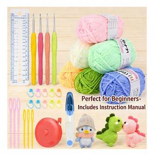 DIY Knitting <b>Crochet</b> Tools <b>Kit</b> Square Wool Yarn Accessories Eco-Friendly Colorful <b>Beginner</b> Starter Supplies Portable Simple 20cm - Product Image 4