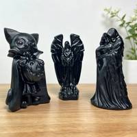Figuras de Obsidiana al por Mayor para Halloween, Surtido de Brujas, Fantasmas, Calaveras, Calabazas y Búhos para Decoración y Regalos de Halloween