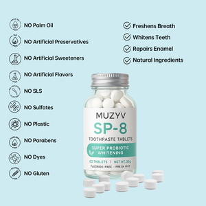 Sản xuất tự nhiên kem đánh răng máy tính bảng bạc hà SP-8 Probiotics rắn kem đánh răng - Product Image 2