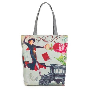 Bolsos de Hombro de Diseño Vintage Italiano, Bolsos de Playa Florales de Verano para Mujer, Bolsos de Mano de Lona Individual para Compras, Gran Capacidad - Product Image 6