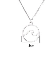 Collier Pendentif Vague en Acier Inoxydable Thème Océan, Bijou de Plage pour Surfeur, Breloque Vague, Colliers Ras du Cou 2022