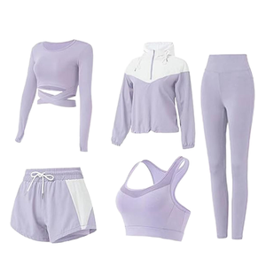 Conjunto Deportivo de 2 Piezas para Mujer, Cintura Elástica, Secado Rápido, Transpirable, para Yoga, Fitness, Correr en Primavera/Verano - Product Image 1