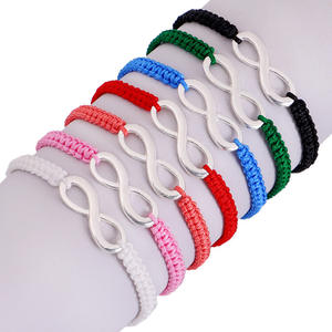Fabricant tricot à la main <span class=keywords><strong>signe</strong></span> de l'<span class=keywords><strong>infini</strong></span> <span class=keywords><strong>bracelet</strong></span> à breloques femmes tissé à la main multicolore macramé cordon corde <span class=keywords><strong>infini</strong></span> <span class=keywords><strong>bracelet</strong></span> à breloques - Product Image 3