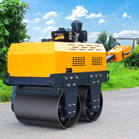 Compacteur vibrant portatif hydraulique à double roue en acier de 3 tonnes, à roue unique, diesel, pour tranchées, pelouses et petites routes
