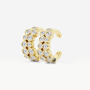 1 Ctw Round Lab Grown Diamond Fashion Cuff <b>Earrings</b> Elegant Modern Jewelry For Everyday Wear And Special Occasions - Product Image 6