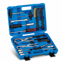 Kit d'outils de réparation de freins à tambour et à disque 15 pièces avec pince à ressort de frein/brosses pour étrier de frein/compresseur/extracteur pour l'entretien des véhicules