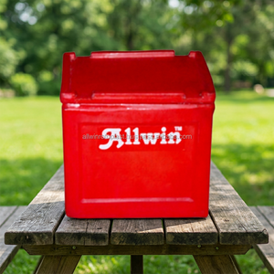 Glacière en plastique rouge ALLWIN 25L pour le stockage et le refroidissement des aliments, glacière isotherme en plastique de 25 litres pour le stockage des aliments et des boissons - Product Image 3