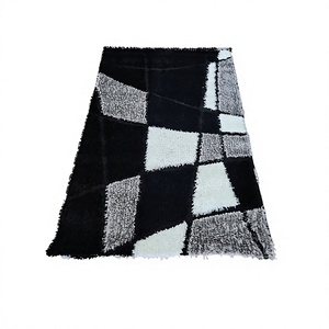 Alfombra Adiva de poliéster de pelo largo, tejida en jacquard, antideslizante, de grosor medio, de la mejor calidad del fabricante de Gaziantep. - Product Image 1