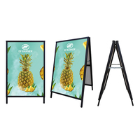 Panneau d'affichage de signe de A-Frame en fer durable bon marché affiche de publicité de trottoir ouvert double face pour l'usage de magasin