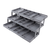 Organizador de Cajones Plegable y Expandible de Una Sola Fila, Bandeja Inteligente Multinivel para Oficina, Baño, Armario, Joyería