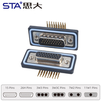 Connecteur D-SUB DB26 26 broches 3 rangées étanche IP67 blindé mâle/femelle pour l'automatisation industrielle