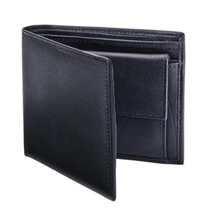 <b>Men's</b> Genuine Leather <b>Wallet</b> <b>Black</b> Red Interior 5 Inch Thin Business Style Everyday Use - Product Image 5