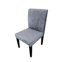 Chaise de salle à manger vintage marron pour cuisine, mobilier de bistrot, café, hôtel, villa, avec assise en tissu rembourré en lin