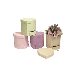 Factory Wholesale <strong>Heart</strong> <strong>Shape</strong> Wedding Rose Hat Flower <strong>Boxes</strong> with Drawer - Product Image 1