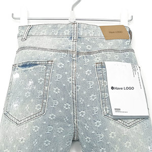 Jean Bleu Délavé et Détruit de Haute Qualité en Coton pour Hommes - Product Image 4