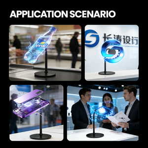 <b>3D</b> Fan 42CM Desktop LED Display Equipment <b>Projector</b> Holographic New Generation Machine for Advertising 42 DESK Holographic Displ - Product Image 3