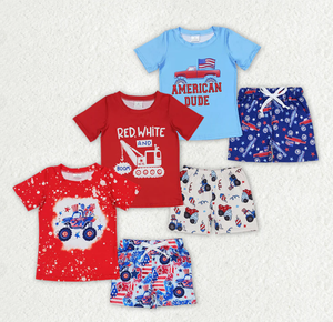ชุดเสื้อยืดเด็กชายวันที่ 4 กรกฎาคม ชุดฤดูร้อนสำหรับเด็ก - Product Image 1