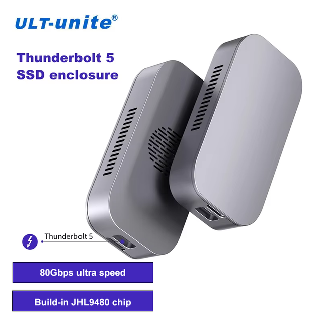 ULT-unite New Arrival Nnvme Thunderbolt 5 SSD Enclosure Compatible Thunderbolt 5/4/3/USB4 SSD Enclosure