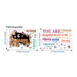 Dessin animé noir fille Style féminin vous êtes <span class=keywords><strong>proverbes</strong></span> <span class=keywords><strong>anglais</strong></span> amovible Stickers muraux salon étude chambre - Product Image 6