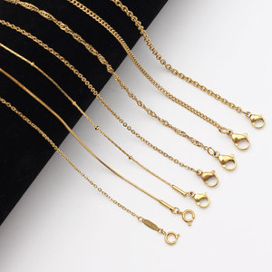 Chaîne de collier en acier inoxydable en gros pour femmes, plaquée or PVD, pour la fabrication de bijoux - Product Image 2