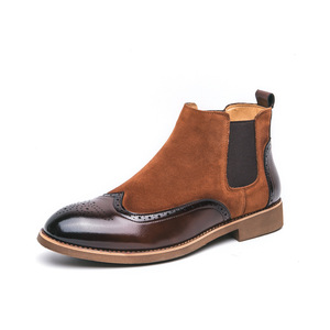 รองเท้าบูทหนังทรงโบรกปลายแหลมแบบแกะสลัก ปี 2026 แฟชั่นทั้งแบบทางการและลำลอง รองเท้าบูทหุ้มข้อสูง - Product Image 5