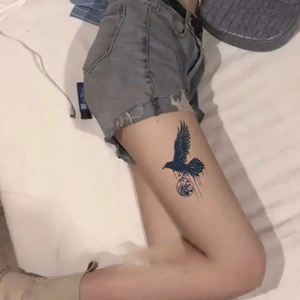 Autocollant de tatouage d'épaule de bras d'impression de transfert d'eau conception temporaire semi-permanente de tatouage de jus d'aigles - Product Image 4