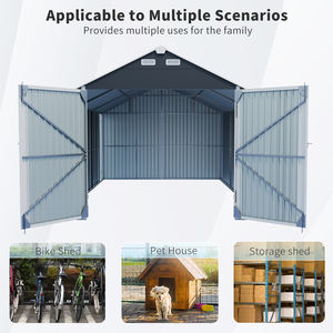 Abri de jardin extérieur en métal 12*20 pieds, <span class=keywords><strong>garage</strong></span> pour voiture, vélo, tondeuse à gazon, abri à outils de jardin, 2 portes et 4 aérations - Product Image 4