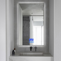 Espejo de Baño LED Rectangular con Marco Delgado, Táctil, Regulable, 3 CCT, con Cubierta de Acrílico, Tamaños Personalizados para Decoración del Hogar