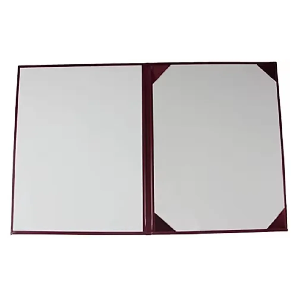 A4 Leather Menu Holder or Wine list Diploma Cover Holds Certificate Folder with Clear Protective Cover